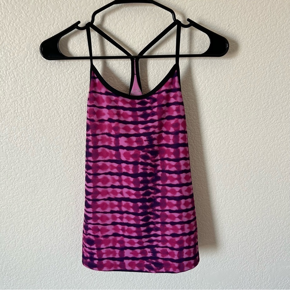 C9 by Champion Gym, Workout, Tie Dye Pink and Black Racerback Tank Top